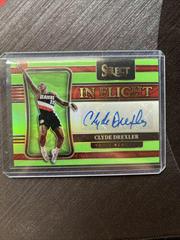 Clyde Drexler [Green Prizm] Basketball Cards 2021 Panini Select In Flight Signatures Prices