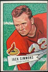 Jack Simmons #110 Football Cards 1952 Bowman Large Prices