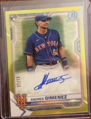Andres Gimenez [Refractor] #BCRA-AG Baseball Cards 2021 Bowman Chrome Rookie Autographs Prices