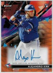 Alejandro Kirk [Orange Refractor] #FA-AK Baseball Cards 2021 Topps Finest Autographs Prices