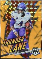 Dalvin Cook [Orange Fluorescent] #4 Football Cards 2023 Panini Mosaic Thunder Lane Prices