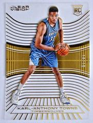 Karl Anthony Towns [White Jersey Gold] Basketball Cards 2015 Panini Clear Vision Prices