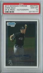 Chris Sale [Autograph] #BDPP92 Baseball Cards 2010 Bowman Chrome Draft Picks & Prospects Prices