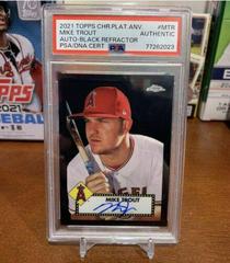 Mike Trout [Black] #PA-MTR Baseball Cards 2021 Topps Chrome Platinum Anniversary Autographs Prices