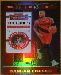 Damian Lillard [The Finals Ticket] #20 Basketball Cards 2019 Panini Contenders Prices