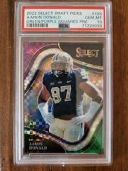 Aaron Donald [Green and Purple Squares] #125 Football Cards 2022 Panini Select Draft Picks Prices