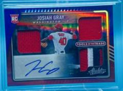 Josiah Gray [Spectrum Blue] #TT3S-JG Baseball Cards 2022 Panini Absolute Tools of the Trade 3 Swatch Signatures Prices