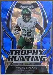 Tyjae Spears [Blue Ice] #TH-21 Football Cards 2023 Panini Prizm Draft Picks Trophy Hunting Prices