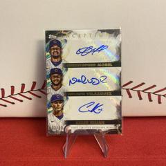 Nelson Velazquez, Christopher Morel, Caleb Kilian Baseball Cards 2023 Topps Inception Triple Autographs Prices