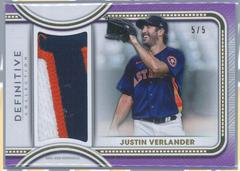 Justin Verlander [Purple] #DJR-JVE Baseball Cards 2022 Topps Definitive Jumbo Relic Collection Prices