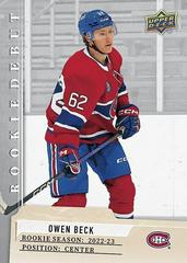 Owen Beck #11 Hockey Cards 2023 Upper Deck Rookie Debut Prices
