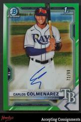 Carlos Colmenarez [Green Refractor] #CPA-CC Baseball Cards 2021 Bowman Chrome Prospect Autographs Prices