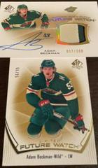 Adam Beckman Hockey Cards 2021 SP Authentic Future Watch Auto Patch Prices