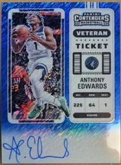 Anthony Edwards [Premium Edition Blue Shimmer] #VT-AEW Basketball Cards 2021 Panini Contenders Veteran Ticket Autograph Prices