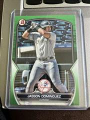 Jasson Dominguez [Green Grass] Baseball Cards 2023 Bowman Chrome Prospects Prices