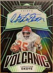 Christian Okoye [Electric Etch Green] #18 Football Cards 2023 Panini Obsidian Volcanic Signature Prices