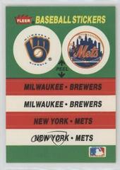 Milwaukee Brewers - New York Mets Team Stickers Baseball Cards 1988 Fleer Team Stickers Prices