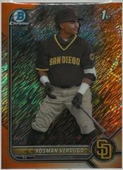 Rosman Verdugo [Orange Shimmer Refractor] #BCP-193 Baseball Cards 2022 Bowman Chrome Prospects Prices