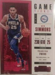 Ben Simmons [Game Ticket] #25 Basketball Cards 2017 Panini Contenders Prices