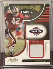 Ronnie Lott [Gold] #CF-12 Football Cards 2022 Panini Absolute Championship Fabric Prices