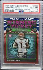 Ja'Marr Chase [Red White Blue] #WT25 Football Cards 2021 Panini Contenders Optic Winning Ticket Prices