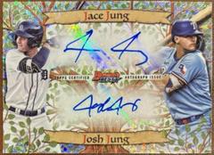 Jace Jung, Josh Jung [Mini Diamond] Baseball Cards 2023 Bowman's Best Family Tree Dual Autographs Prices