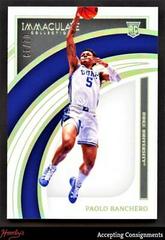 Paolo Banchero #12 Basketball Cards 2022 Panini Immaculate Collection Collegiate Prices