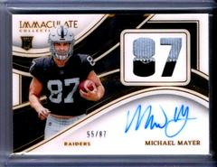 Michael Mayer #26 Football Cards 2023 Panini Immaculate Numbers Rookie Patch Autograph Prices