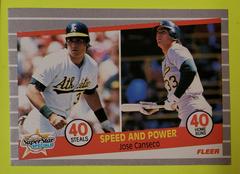 Jose Canseco [Speed and Power] Baseball Cards 1989 Fleer Prices