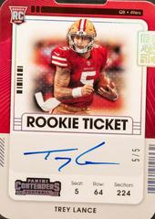 Trey Lance [Autograph Stub] #103V Football Cards 2021 Panini Contenders Prices