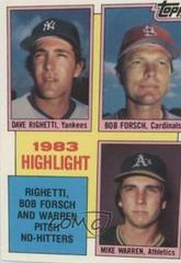 1983 Highlight [Righetti, Forsch, Warren] #5 Baseball Cards 1984 Topps Tiffany Prices