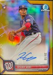 Josiah Gray [Gold Refractor] #CRA-JG Baseball Cards 2022 Bowman Chrome Rookie Autographs Prices