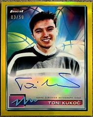 Toni Kukoc [Gold Refractor] Basketball Cards 2021 Topps Finest Autographs Prices
