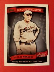 Rogers Hornsby Baseball Cards 2010 Topps Peak Performance Prices