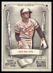Rod Carew #HH-40 Baseball Cards 2021 Topps Allen & Ginter Historic Hits Prices
