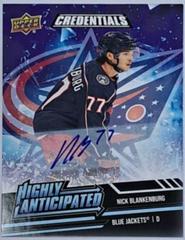 Nick Blankenburg #HA-20 Hockey Cards 2022 Upper Deck Credentials Highly Anticipated Autograph Prices