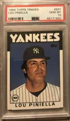 Lou Piniella #86T Baseball Cards 1986 Topps Traded Prices