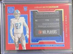 Aidan Hutchinson [Ruby] #SS-11 Football Cards 2022 Panini Encased Substantial Rookie Swatches Prices