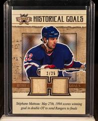 Stephane Matteau [Bronze] #HG-SM1 Hockey Cards 2021 Leaf Lumber Historical Goals Prices