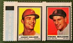Frank Malzone, Johnny Callison [(Callison)] Baseball Cards 1962 Topps Stamp Panels Prices