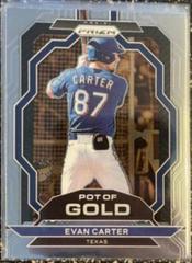 Evan Carter #PG9 Baseball Cards 2023 Panini Prizm Pot of Gold Prices