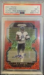A. J. Brown [Autographs Red Shimmer] #1 Football Cards 2021 Panini Prizm Prices