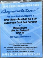 Mariano Rivera [Red] #88ASA-MR Baseball Cards 2023 Topps 1988 All Star Autographs Prices