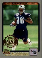 Justin McCareins Football Cards 2001 Topps MVP Promotion Prices