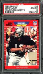 Ken Stabler Football Cards 1989 Pro Set Announcer Inserts Prices