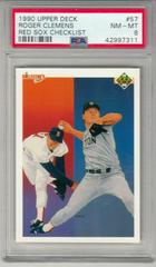 Roger Clemens [Red Sox Checklist] #57 Baseball Cards 1990 Upper Deck Prices