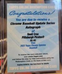 Oneil Cruz #AC-OC Baseball Cards 2022 Topps Chrome Update Autographs Prices