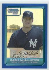 Zach McAllister [Blue Refractor] #DP17 Baseball Cards 2006 Bowman Chrome Draft Picks Prices