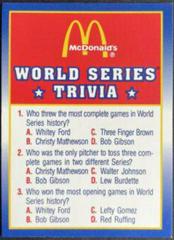 World Series Trivia #12 Baseball Cards 1990 Score McDonald's Prices