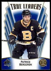 Patrice Bergeron [Blue] Hockey Cards 2021 SP Authentic True Leaders Prices